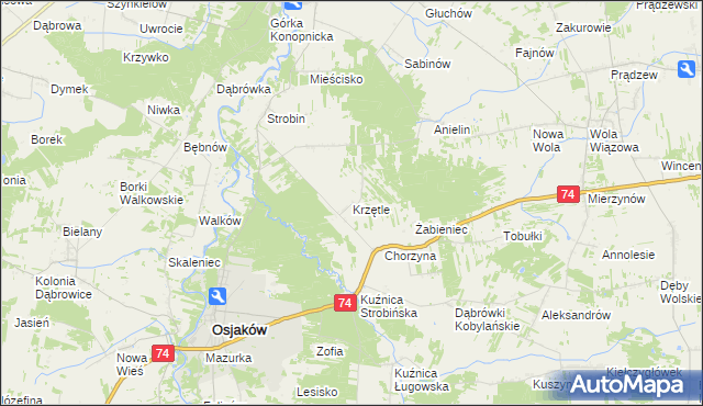 mapa Krzętle, Krzętle na mapie Targeo