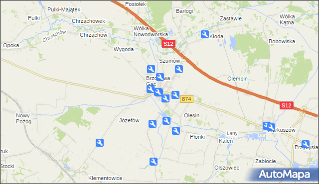 mapa Kurów powiat puławski, Kurów powiat puławski na mapie Targeo