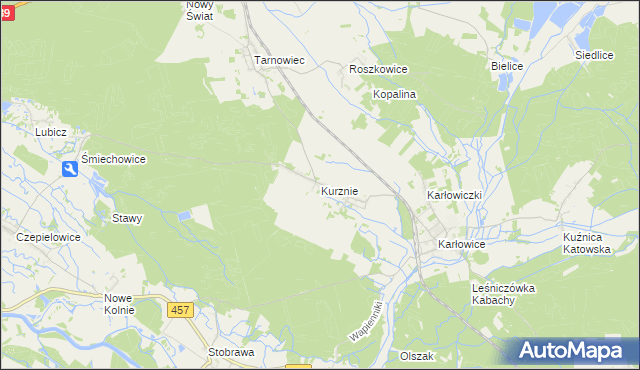 mapa Kurznie, Kurznie na mapie Targeo