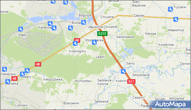 mapa Lasoń, Lasoń na mapie Targeo