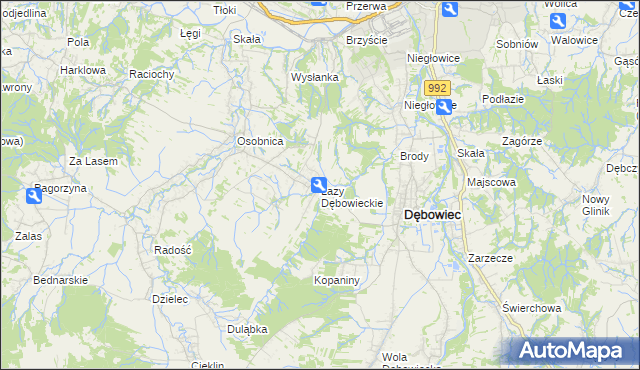 mapa Łazy Dębowieckie, Łazy Dębowieckie na mapie Targeo