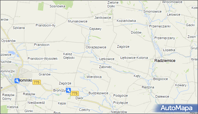 mapa Łętkowice, Łętkowice na mapie Targeo