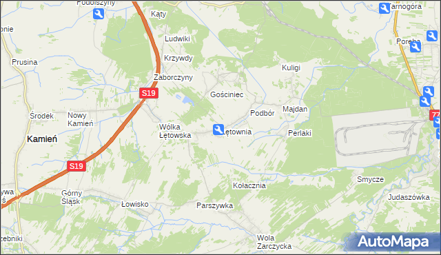 mapa Łętownia gmina Nowa Sarzyna, Łętownia gmina Nowa Sarzyna na mapie Targeo