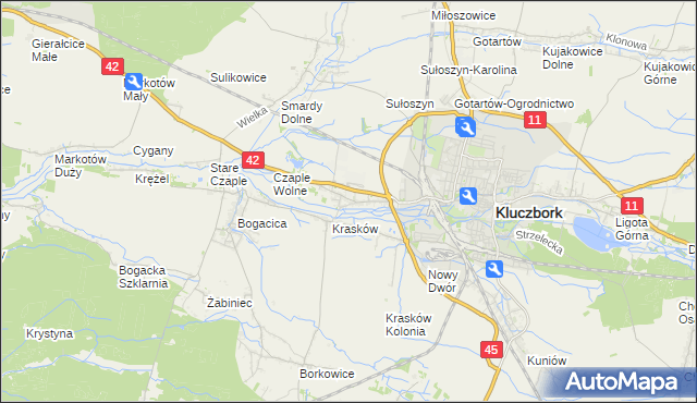 mapa Ligota Dolna gmina Kluczbork, Ligota Dolna gmina Kluczbork na mapie Targeo