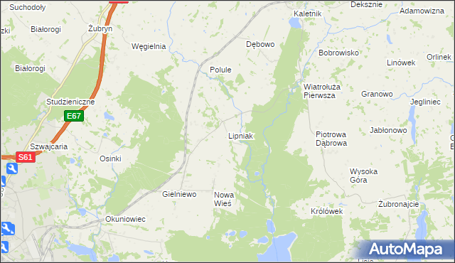 mapa Lipniak gmina Suwałki, Lipniak gmina Suwałki na mapie Targeo