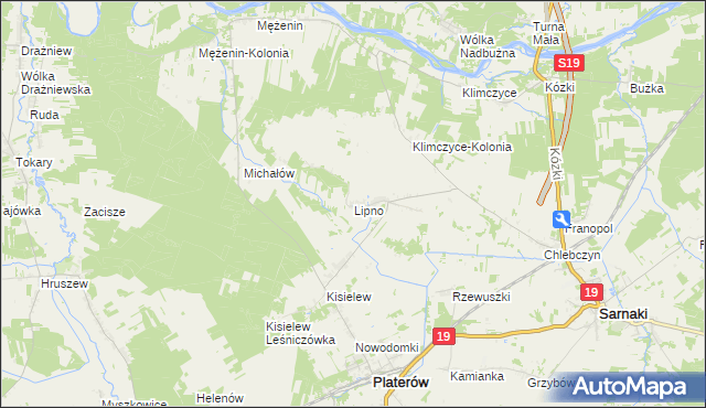 mapa Lipno gmina Platerów, Lipno gmina Platerów na mapie Targeo