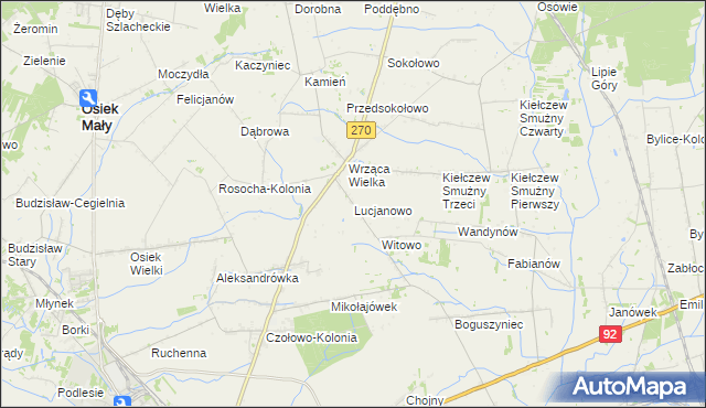 mapa Lucjanowo, Lucjanowo na mapie Targeo