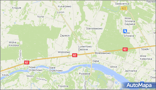 mapa Ludwinowo Dębskie, Ludwinowo Dębskie na mapie Targeo