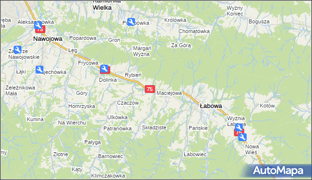 mapa Maciejowa, Maciejowa na mapie Targeo