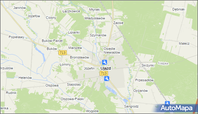 mapa Mącznik gmina Ujazd, Mącznik gmina Ujazd na mapie Targeo