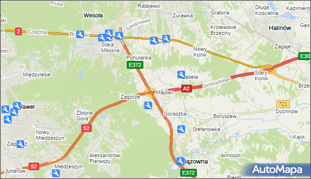 mapa Majdan gmina Wiązowna, Majdan gmina Wiązowna na mapie Targeo