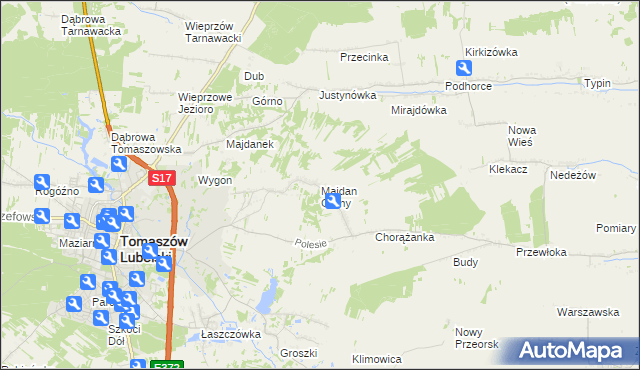 mapa Majdan Górny, Majdan Górny na mapie Targeo