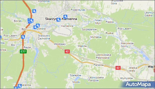 mapa Majków, Majków na mapie Targeo