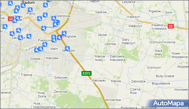 mapa Maków Nowy, Maków Nowy na mapie Targeo