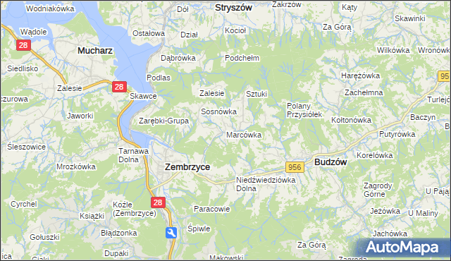 mapa Marcówka, Marcówka na mapie Targeo