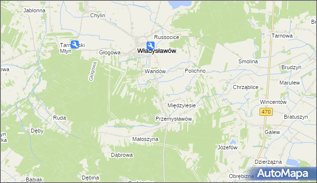 mapa Mariantów gmina Władysławów, Mariantów gmina Władysławów na mapie Targeo