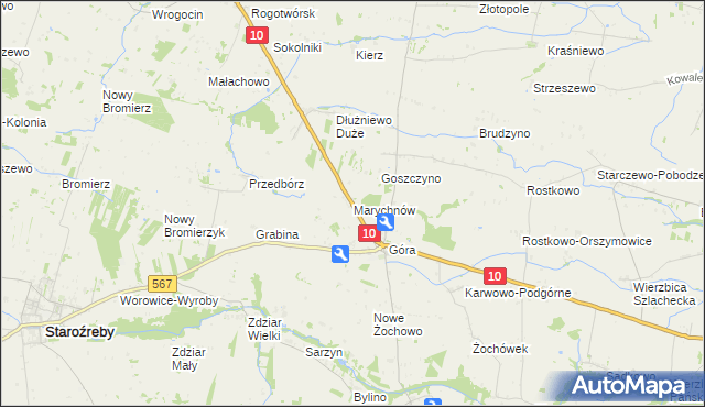 mapa Marychnów, Marychnów na mapie Targeo