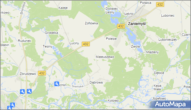 mapa Mateuszewo, Mateuszewo na mapie Targeo