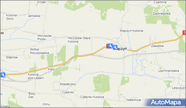 mapa Miączyn-Stacja, Miączyn-Stacja na mapie Targeo