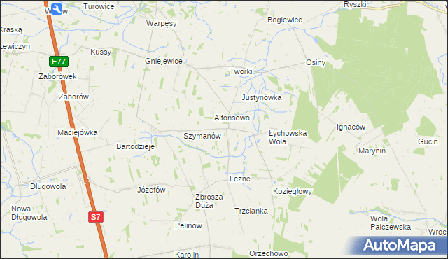 mapa Michałówka gmina Jasieniec, Michałówka gmina Jasieniec na mapie Targeo