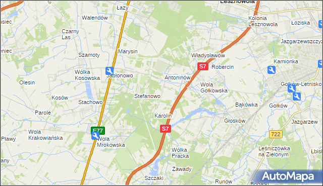 mapa Mieszkowo gmina Piaseczno, Mieszkowo gmina Piaseczno na mapie Targeo