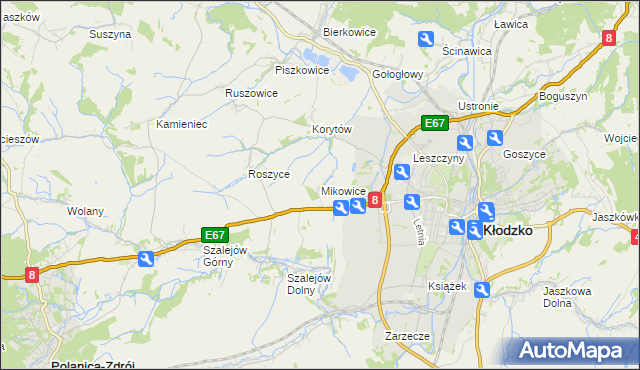 mapa Mikowice gmina Kłodzko, Mikowice gmina Kłodzko na mapie Targeo