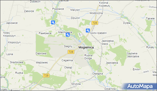 mapa Mogielnica powiat grójecki, Mogielnica powiat grójecki na mapie Targeo