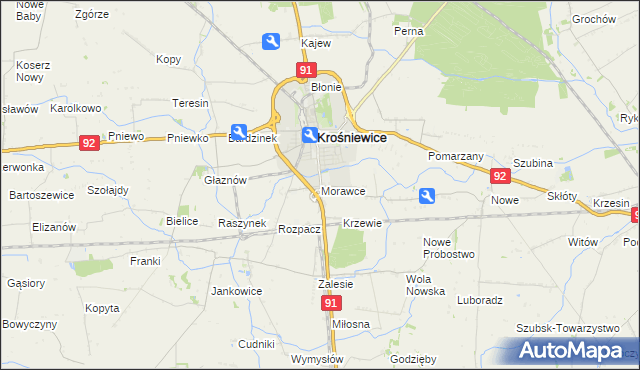 mapa Morawce, Morawce na mapie Targeo