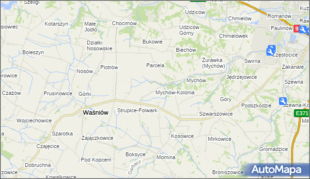 mapa Mychów-Kolonia, Mychów-Kolonia na mapie Targeo