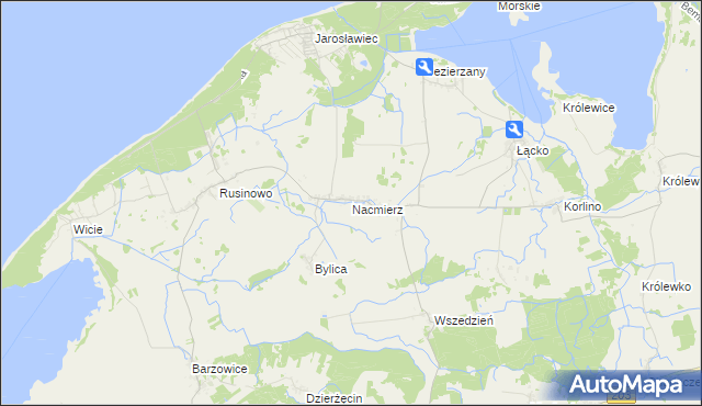 mapa Nacmierz, Nacmierz na mapie Targeo