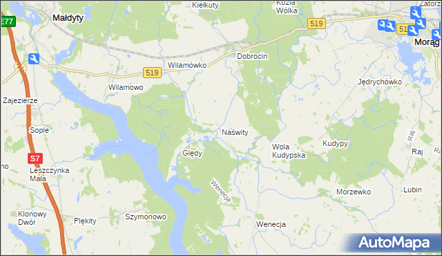 mapa Naświty, Naświty na mapie Targeo