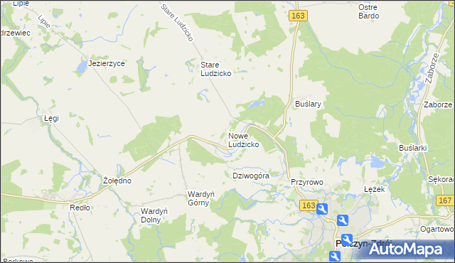 mapa Nowe Ludzicko, Nowe Ludzicko na mapie Targeo