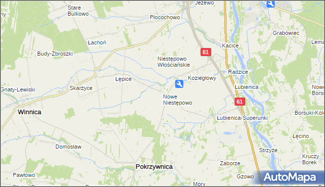 mapa Nowe Niestępowo, Nowe Niestępowo na mapie Targeo