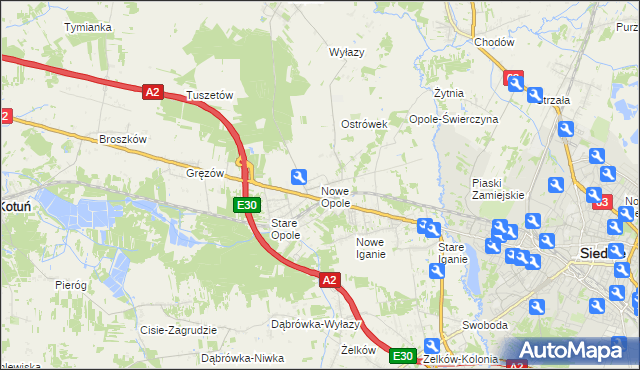 mapa Nowe Opole, Nowe Opole na mapie Targeo