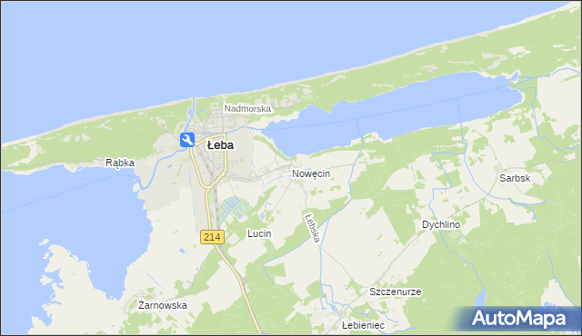 mapa Nowęcin, Nowęcin na mapie Targeo