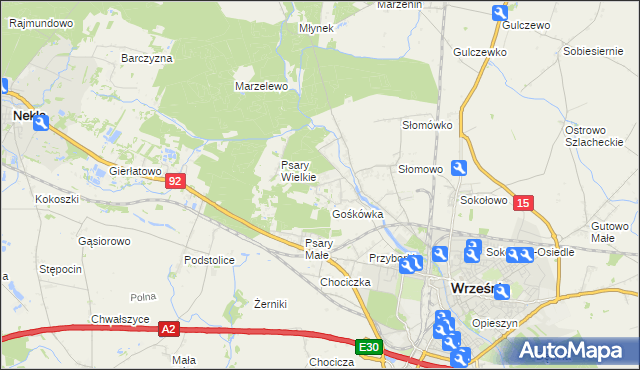 mapa Nowy Folwark gmina Września, Nowy Folwark gmina Września na mapie Targeo