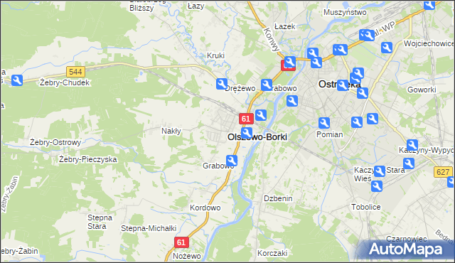 mapa Olszewo-Borki, Olszewo-Borki na mapie Targeo