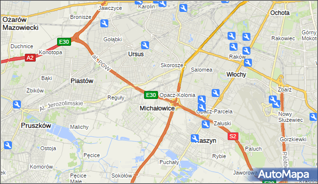 mapa Opacz-Kolonia, Opacz-Kolonia na mapie Targeo