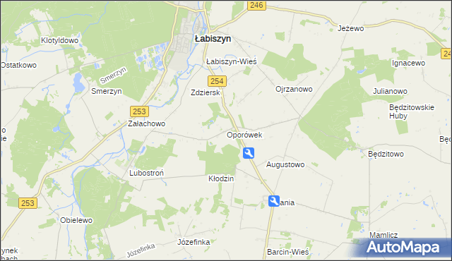 mapa Oporówek gmina Łabiszyn, Oporówek gmina Łabiszyn na mapie Targeo