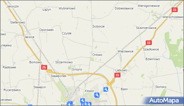 mapa Orłowo gmina Inowrocław, Orłowo gmina Inowrocław na mapie Targeo