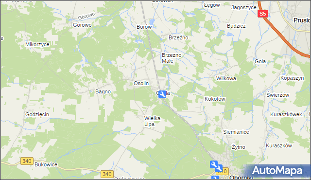 mapa Osola, Osola na mapie Targeo