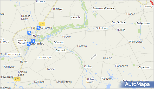 mapa Ossowo, Ossowo na mapie Targeo