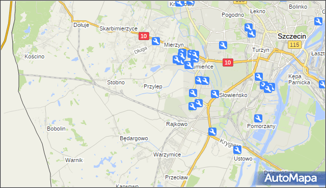 mapa Ostoja gmina Kołbaskowo, Ostoja gmina Kołbaskowo na mapie Targeo