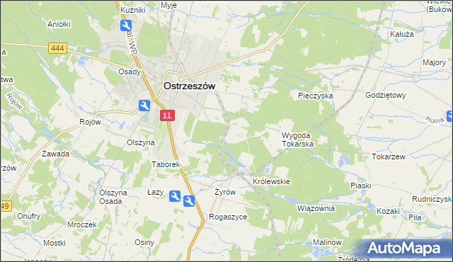 mapa Ostrzeszów-Pustkowie, Ostrzeszów-Pustkowie na mapie Targeo