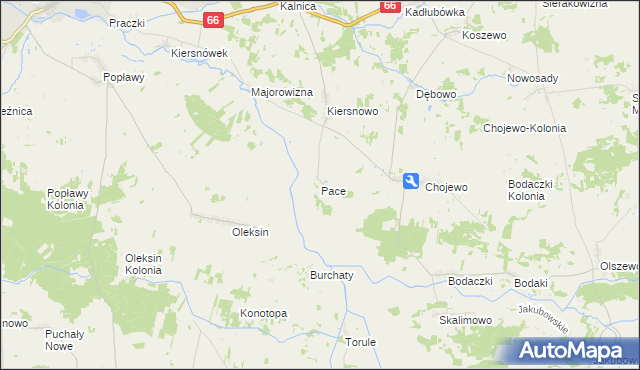 mapa Pace, Pace na mapie Targeo