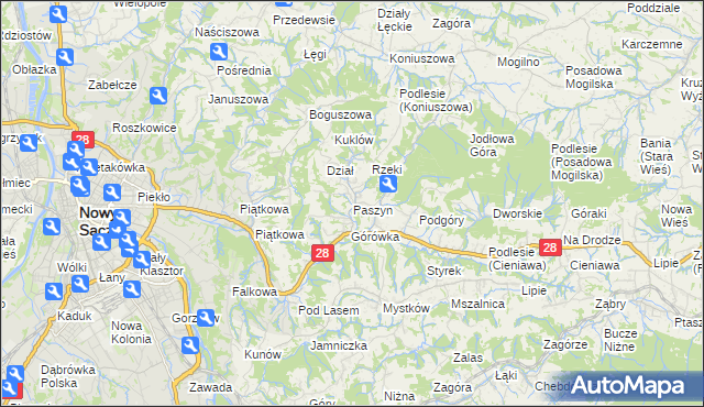 mapa Paszyn, Paszyn na mapie Targeo