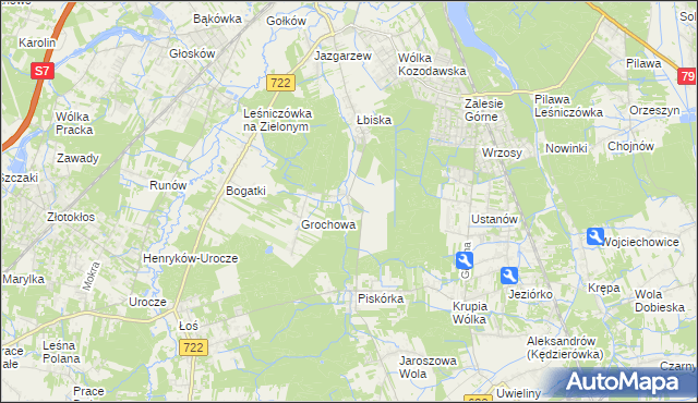 mapa Pęchery, Pęchery na mapie Targeo