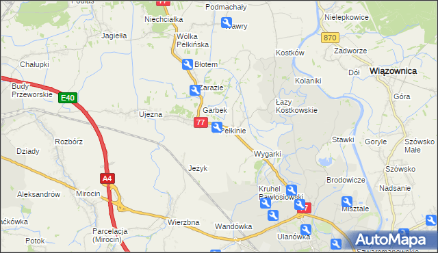 mapa Pełkinie, Pełkinie na mapie Targeo