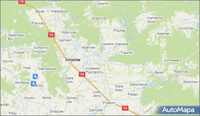 mapa Piaski Królewieckie, Piaski Królewieckie na mapie Targeo