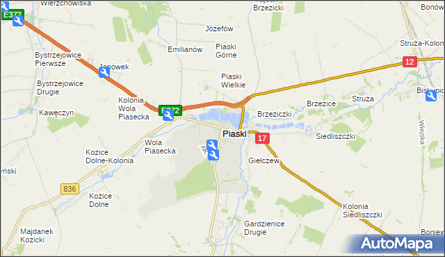 mapa Piaski powiat świdnicki, Piaski powiat świdnicki na mapie Targeo